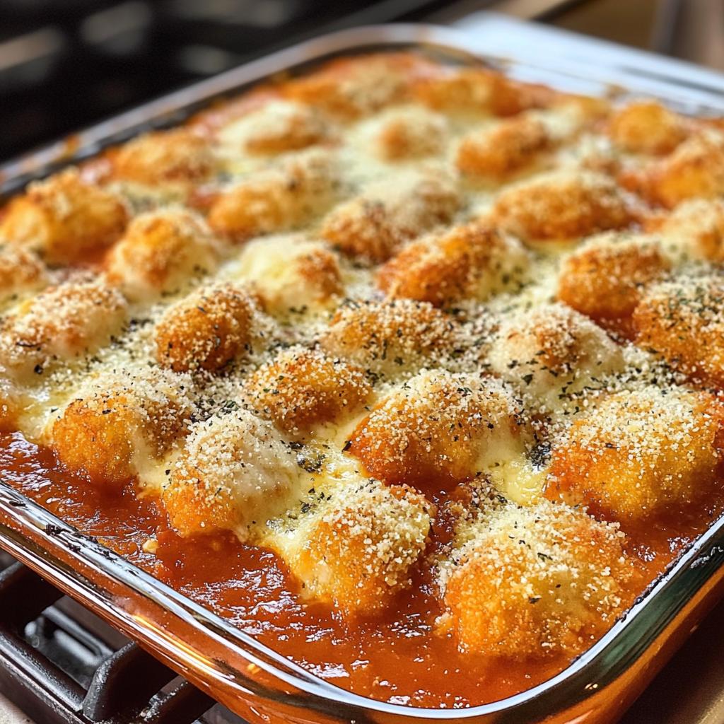 Chicken Nugget Parm Casserole