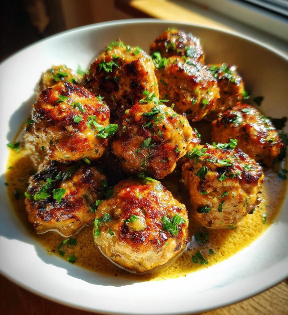 French Onion Chicken Meatballs