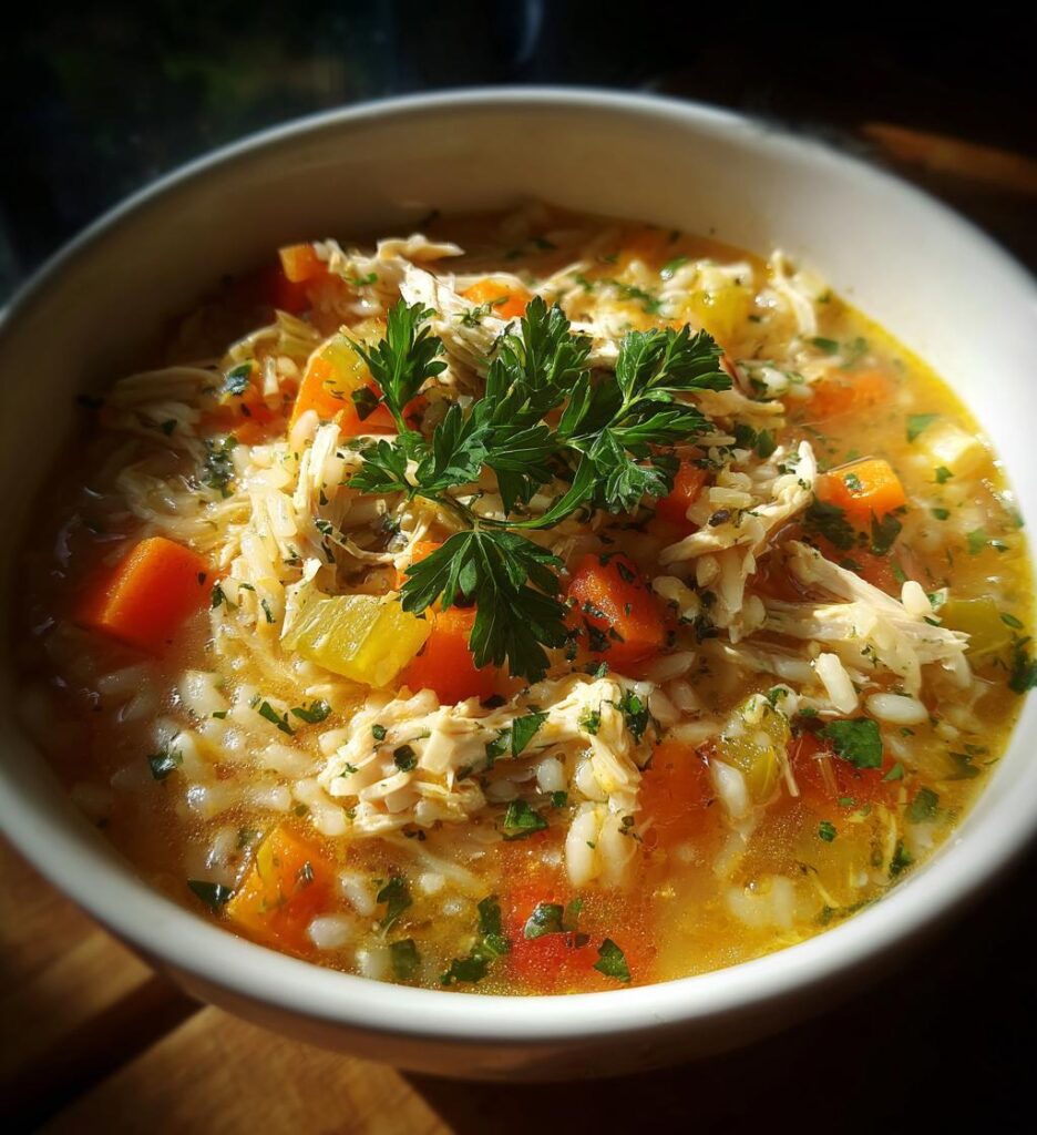 Healthy Aromatic Chicken Rice Soup
