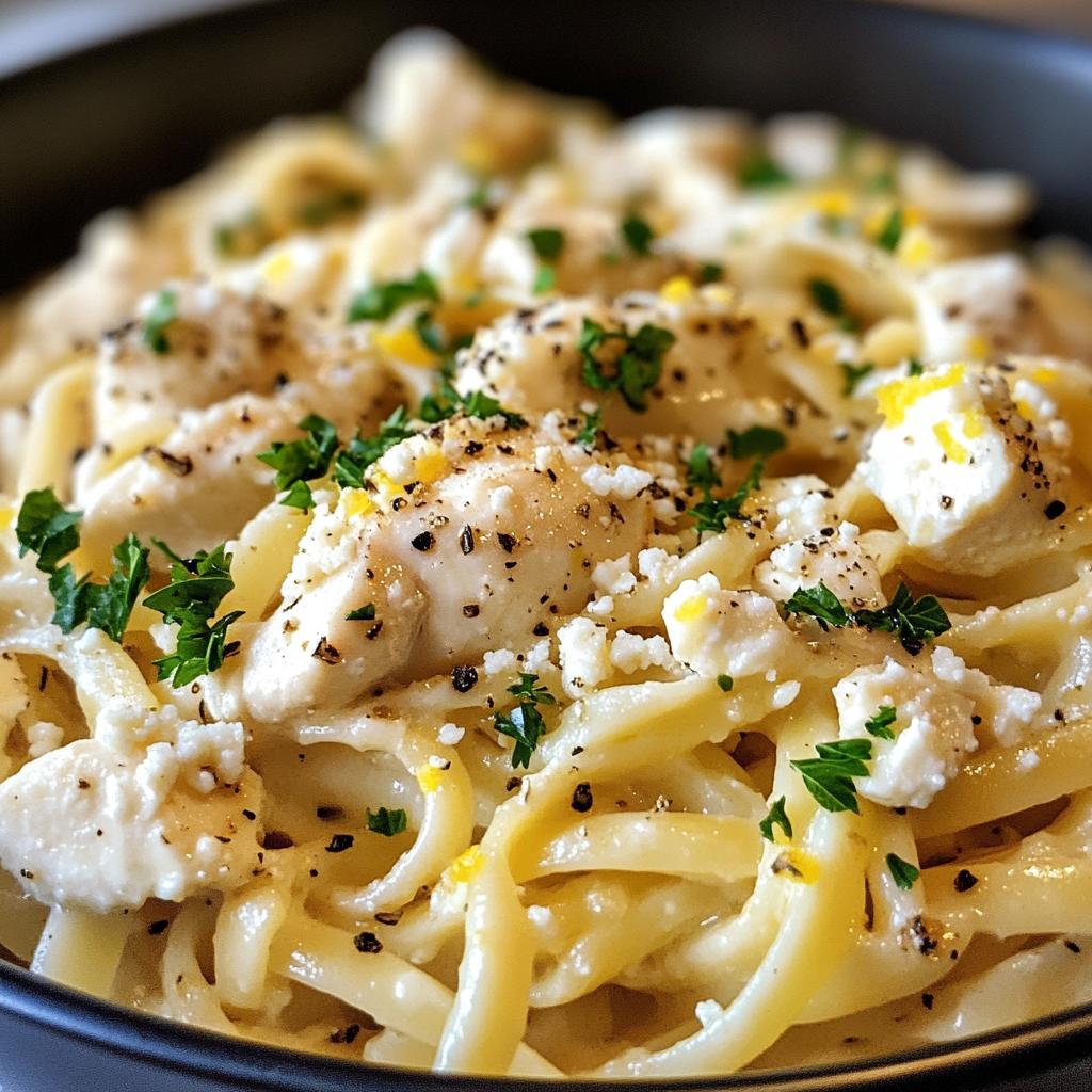 Lemon Butter Feta Chicken Pasta