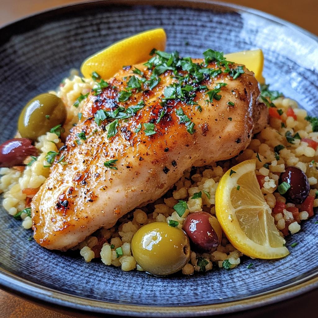 Lemon Chicken with Fruity Olive Couscous