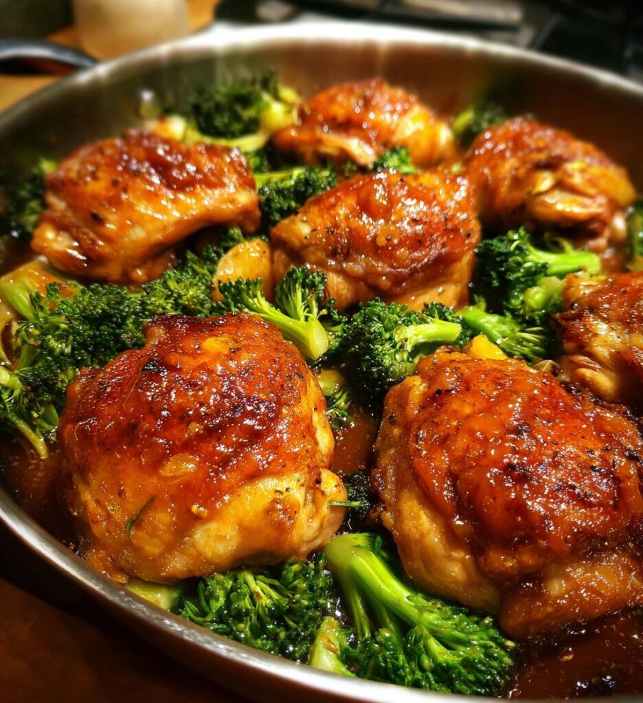 One-Pan Apricot Chicken & Broccoli Dinner