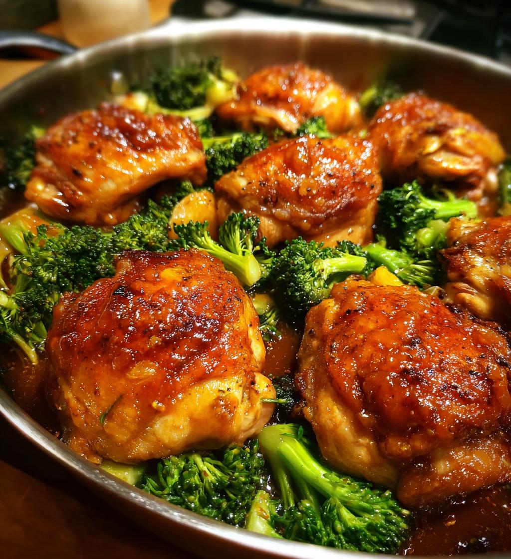 One-Pan Apricot Chicken & Broccoli Dinner