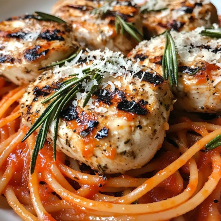 Rosemary Grilled Chicken Bottoms with Red Spaghetti