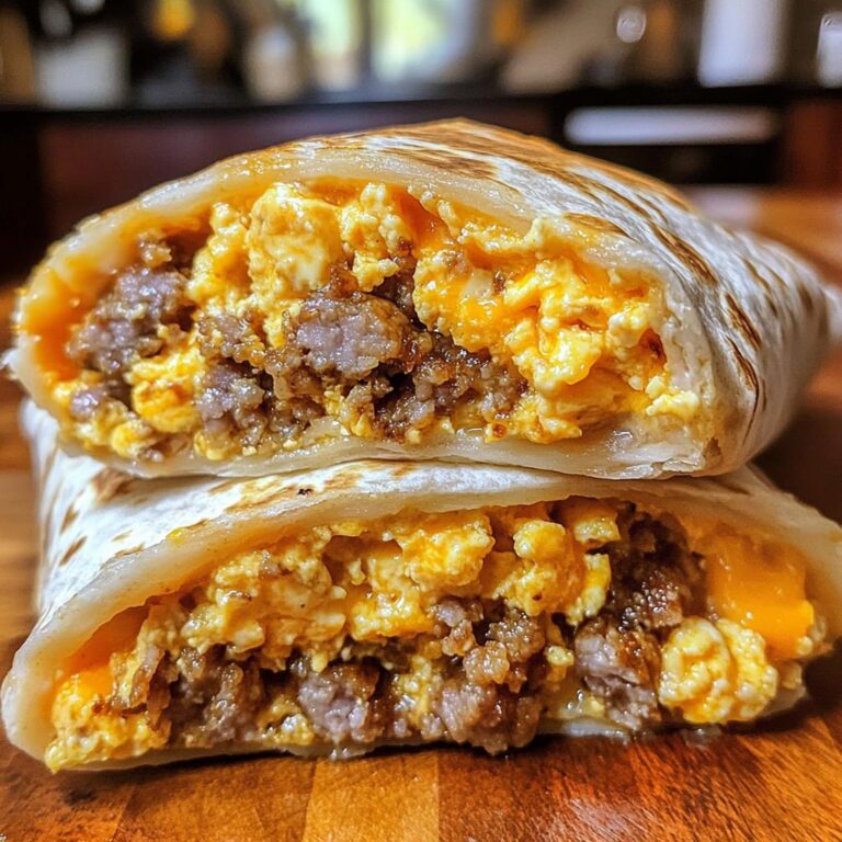 cheesy sausage breakfast burritos