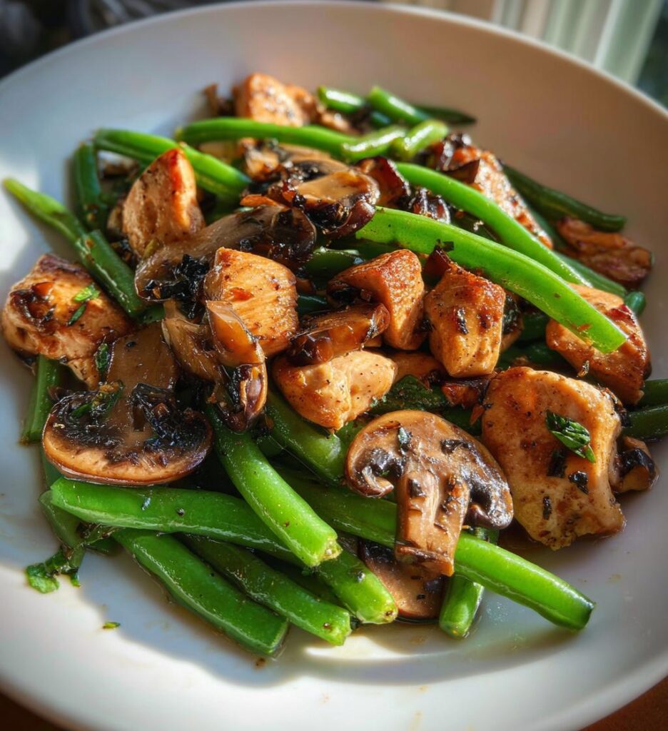 chicken mushroom green beans