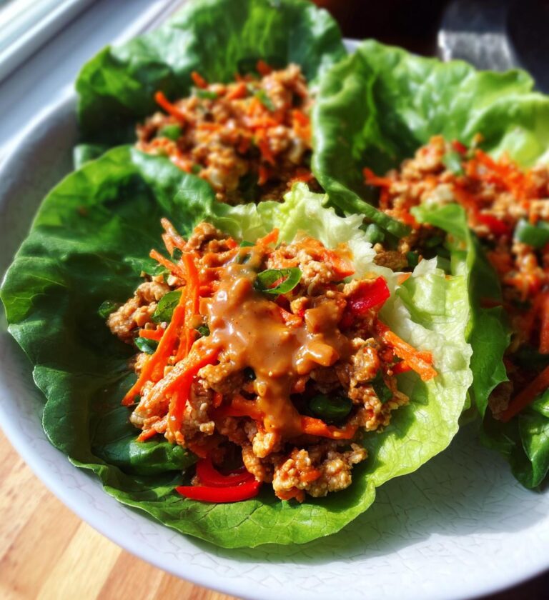 chicken peanut lettuce wraps