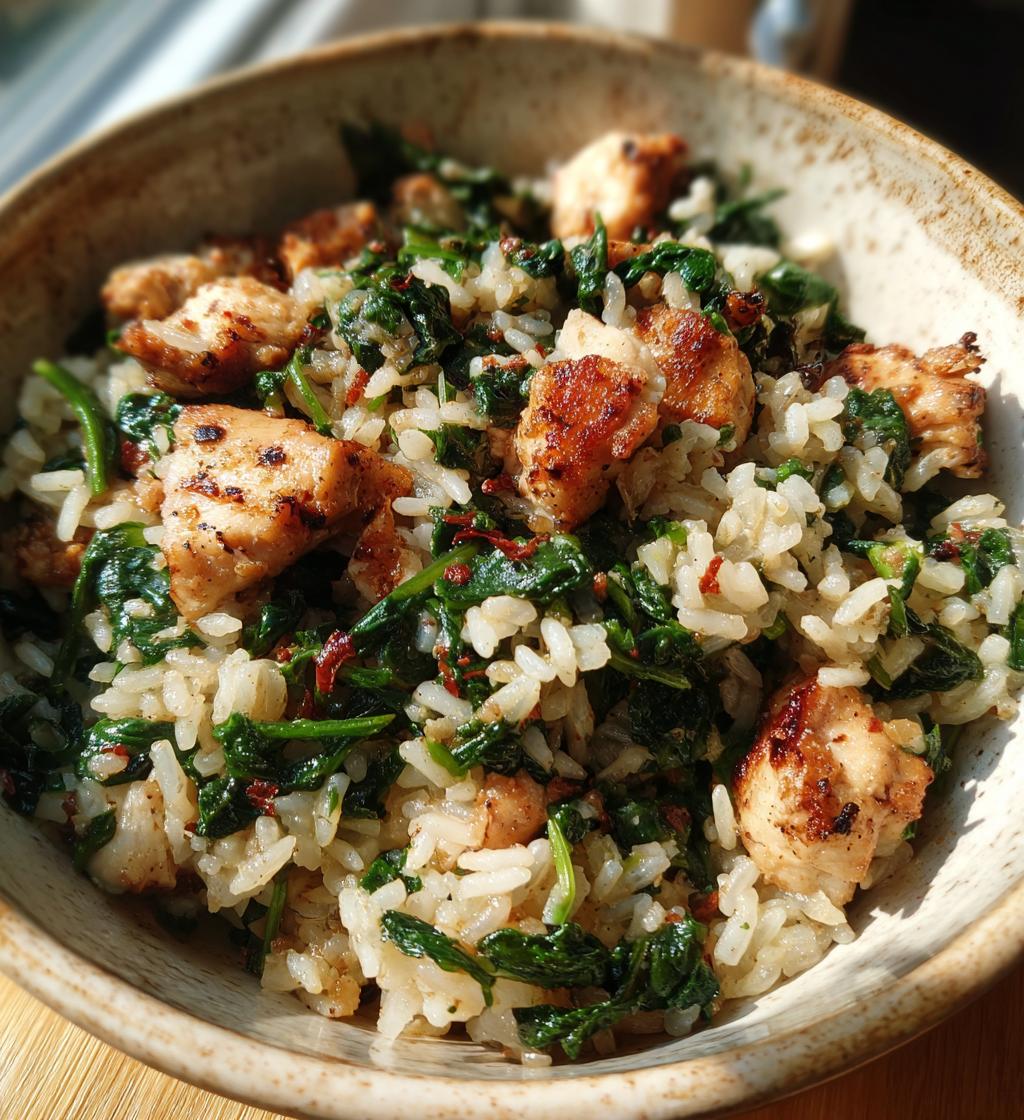 chicken spinach and rice recipes