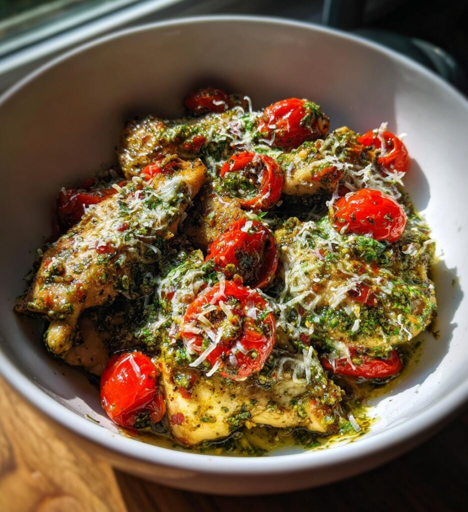 crockpot chicken pesto