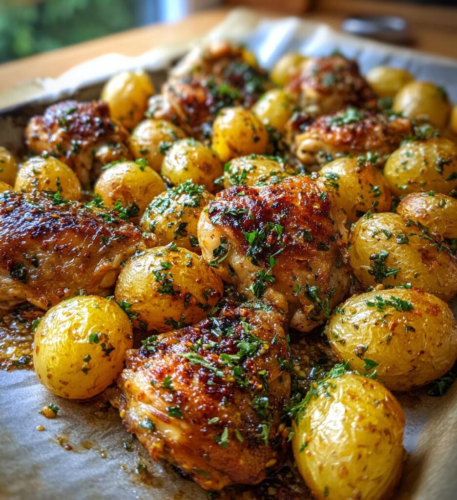 sheet pan potatoes and chicken