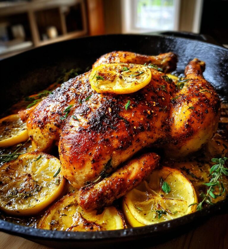 spatchcock chicken cast iron skillet