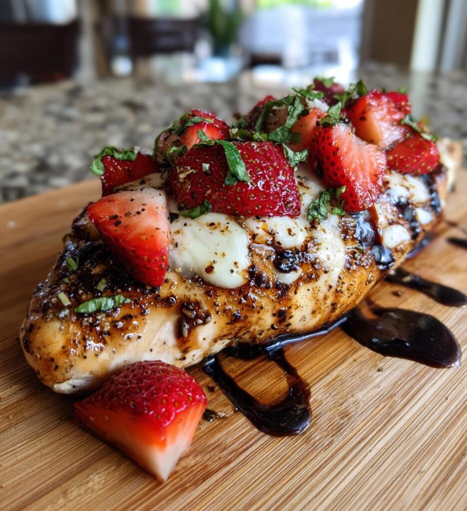 Easy Strawberry Balsamic Chicken with Mozzarella