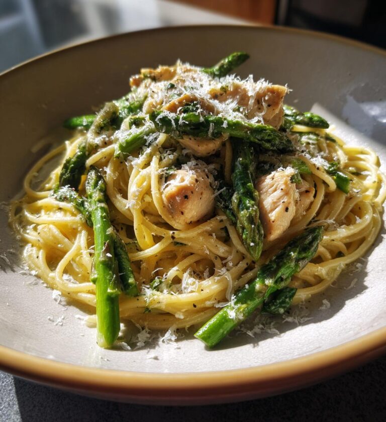 Lemon Asparagus and Chicken Pasta
