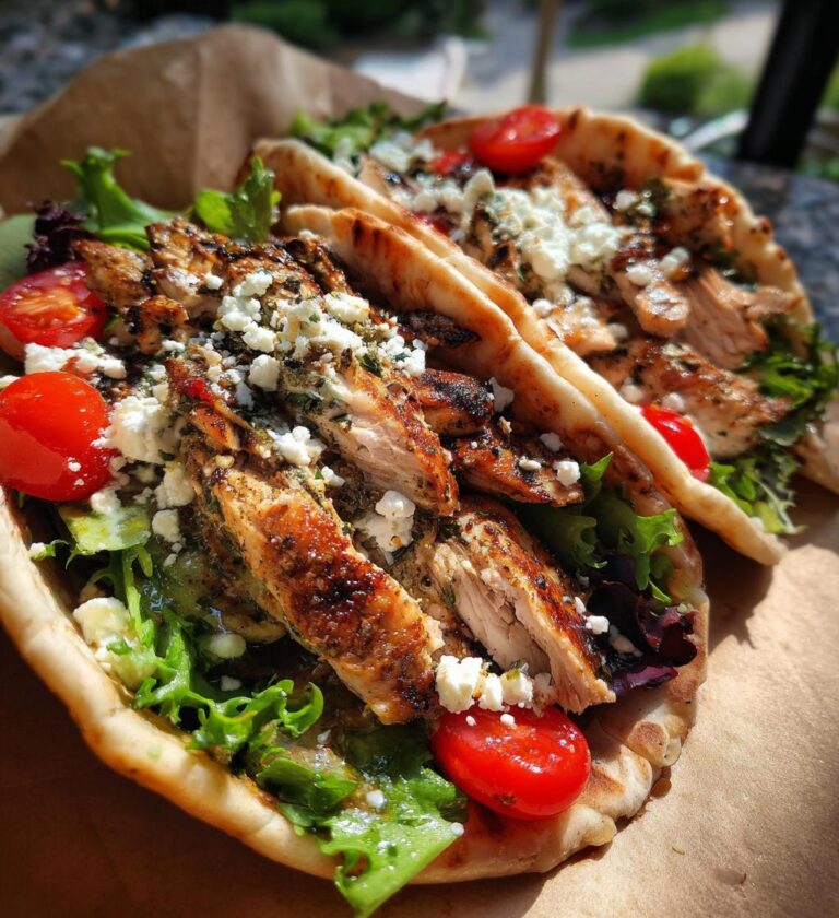 Lemon Herb Grilled Chicken Pitas