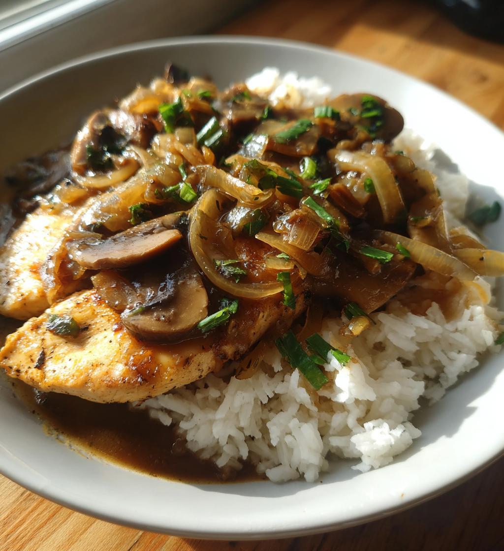 Smothered Chicken with Rice