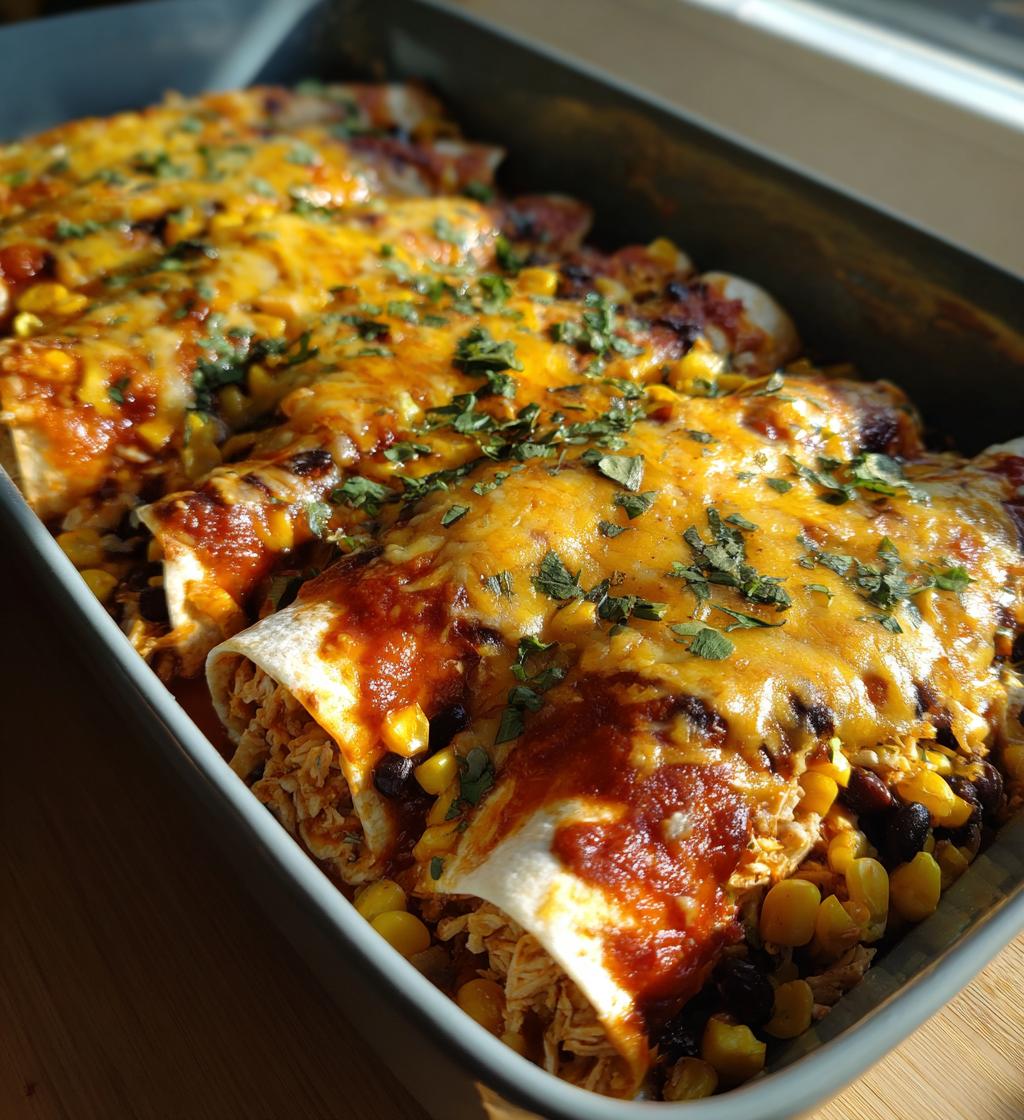 bean and chicken enchiladas