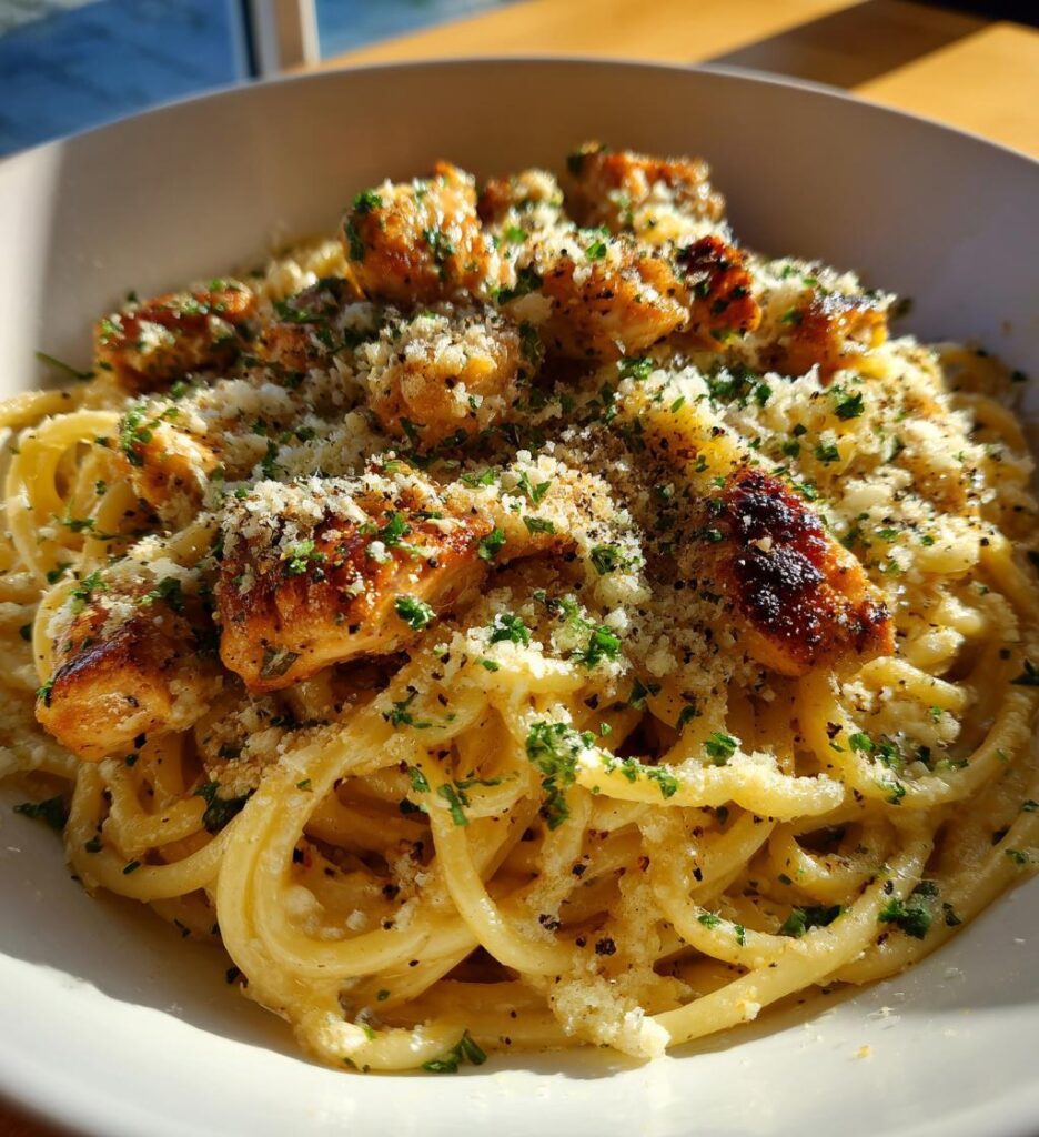carbonara pasta with chicken