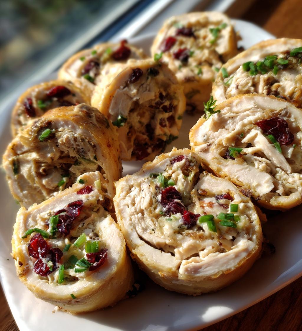 chicken and cranberry pinwheels