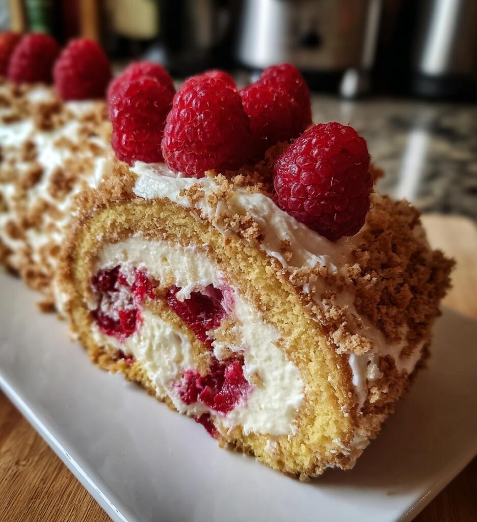 christmas raspberry cake roll