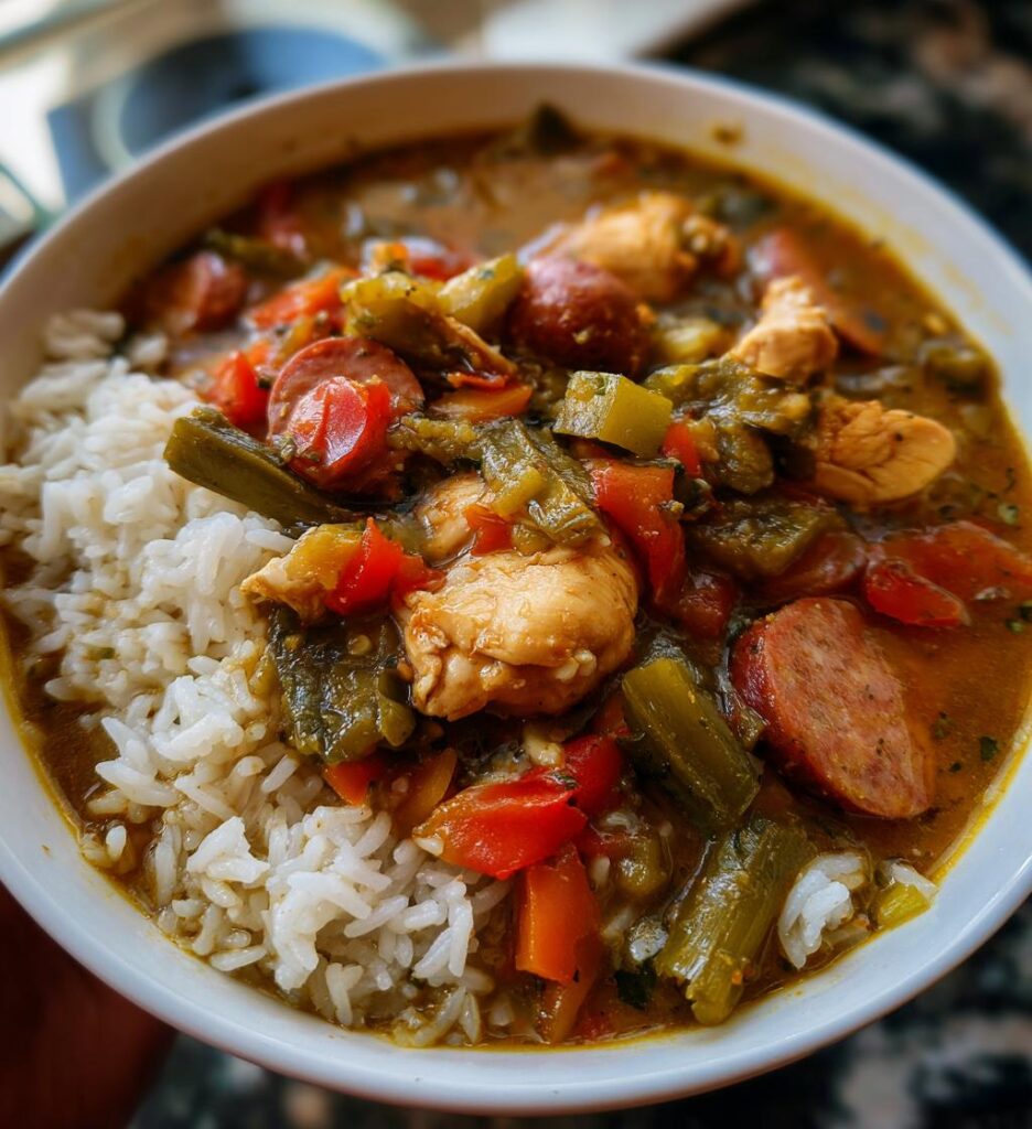 crock pot chicken and sausage gumbo