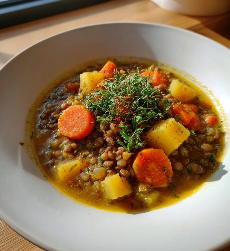 hearty lentil and potato soup