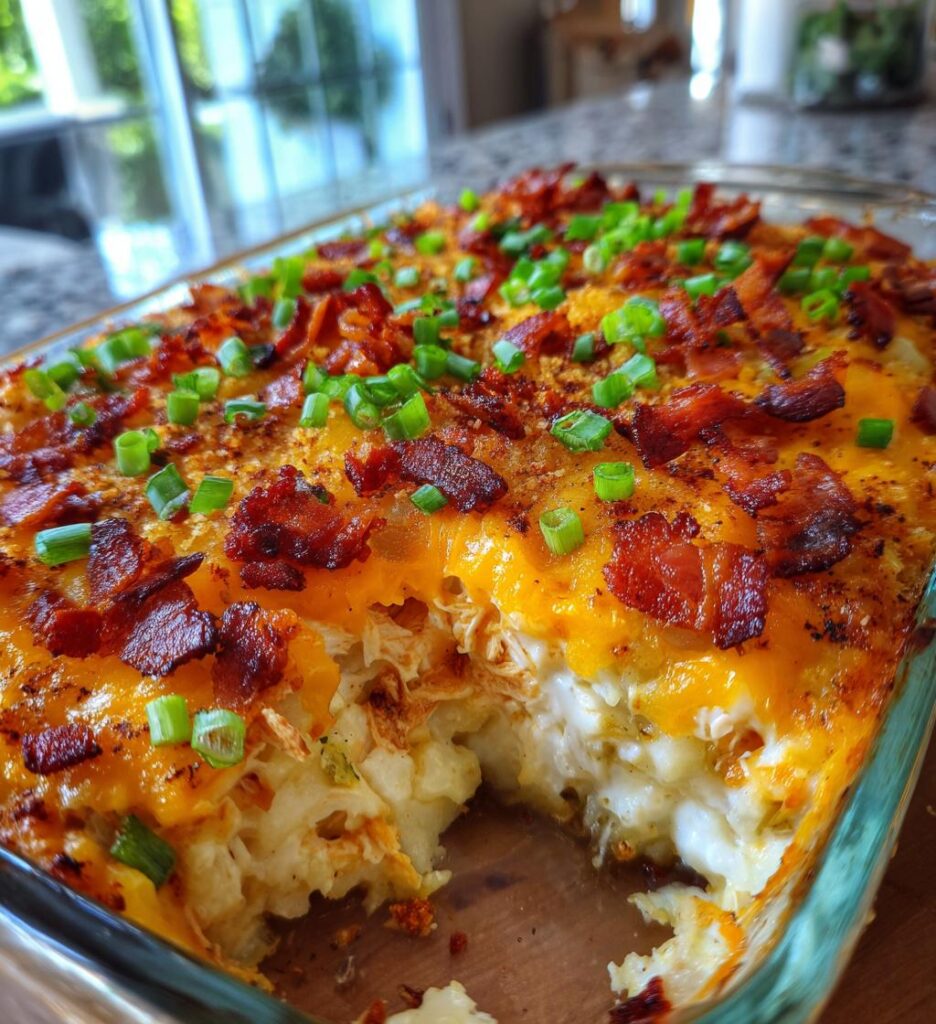 loaded chicken potato casserole