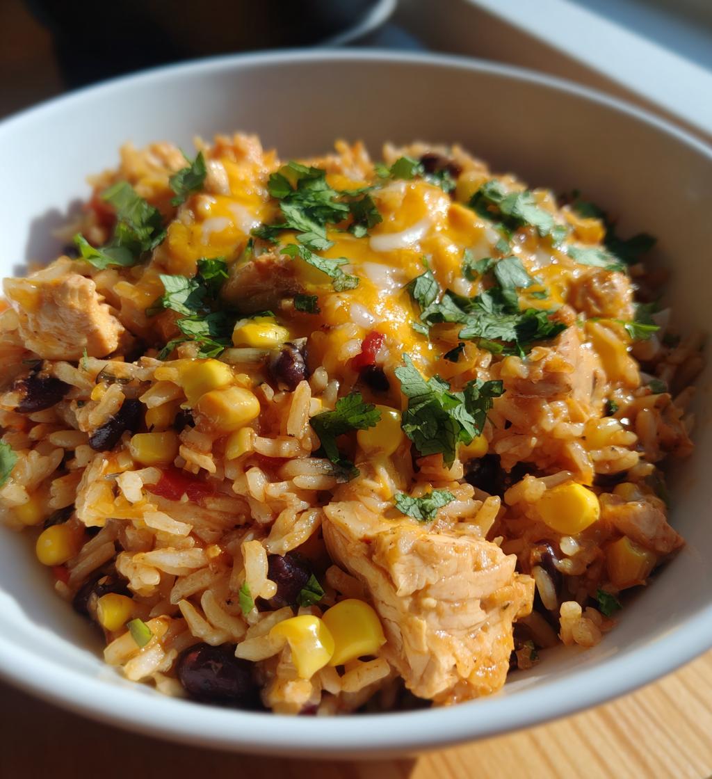 one pan chicken burrito bowl