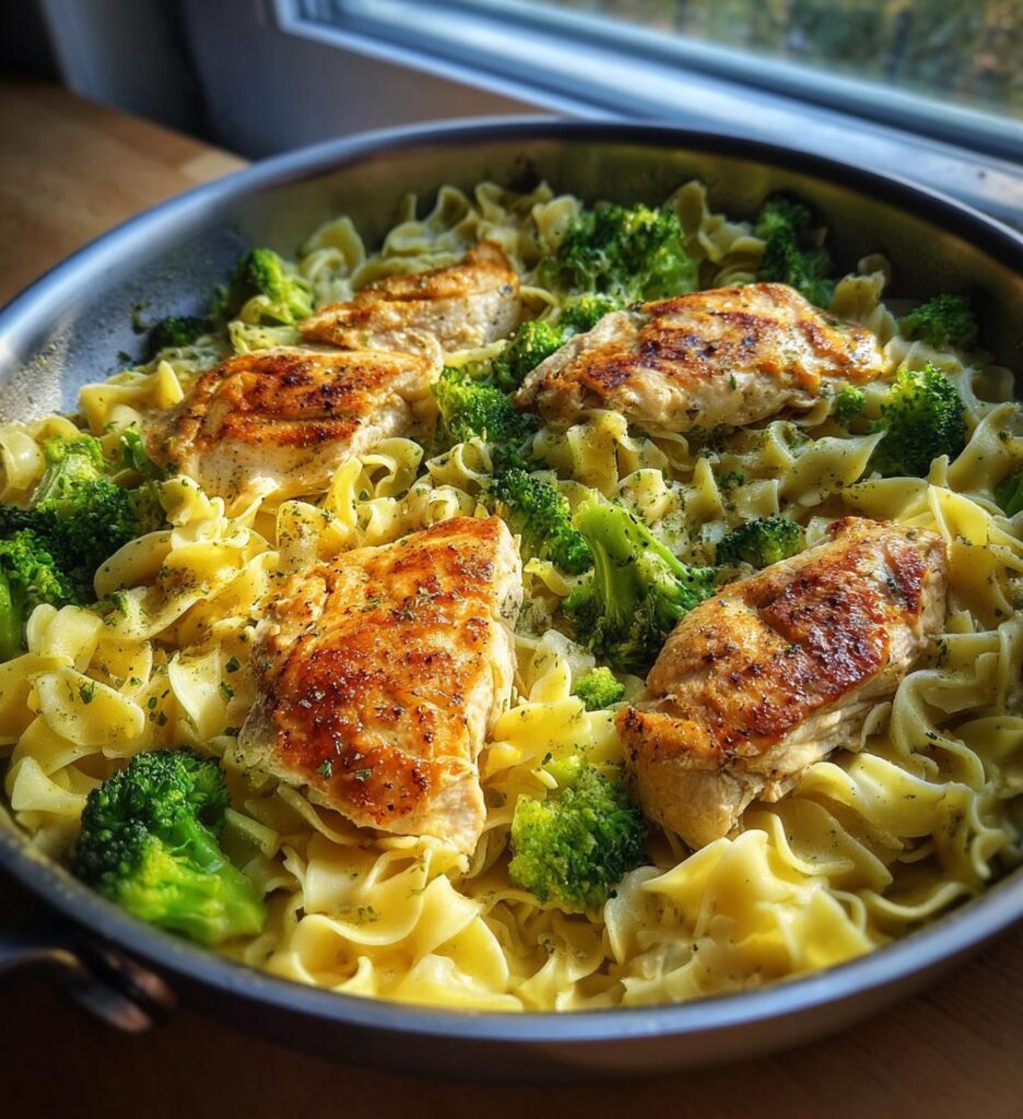 one pan chicken with buttered noodles