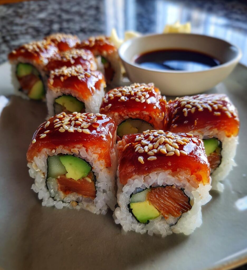 teriyaki chicken sushi rolls