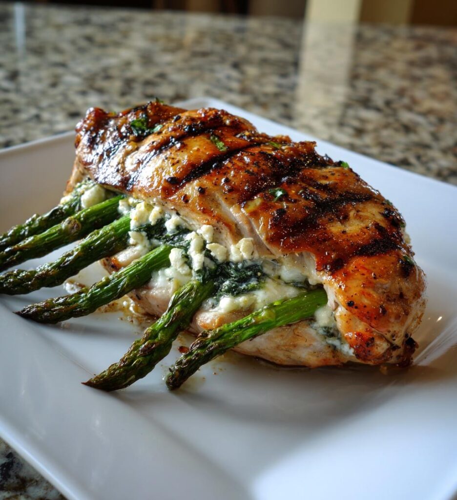 Asparagus-Stuffed Grilled Chicken fillet