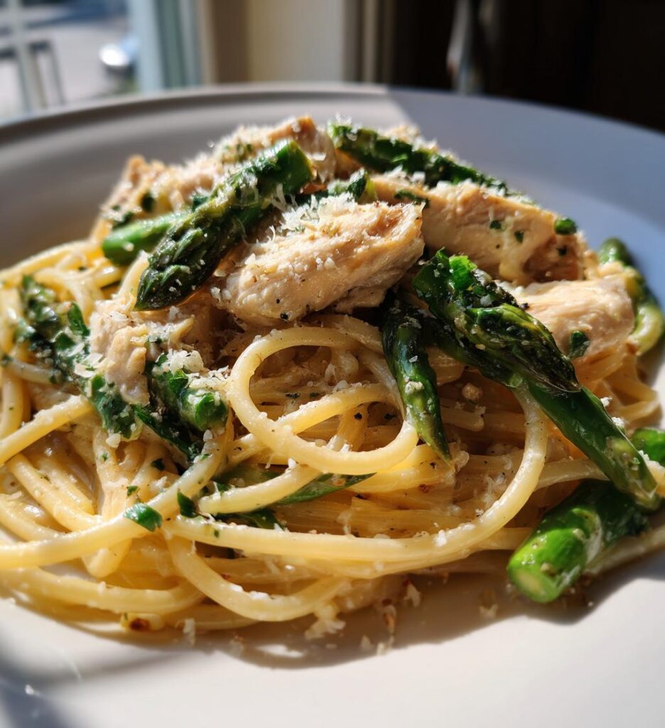 Chicken and Asparagus Carbonara