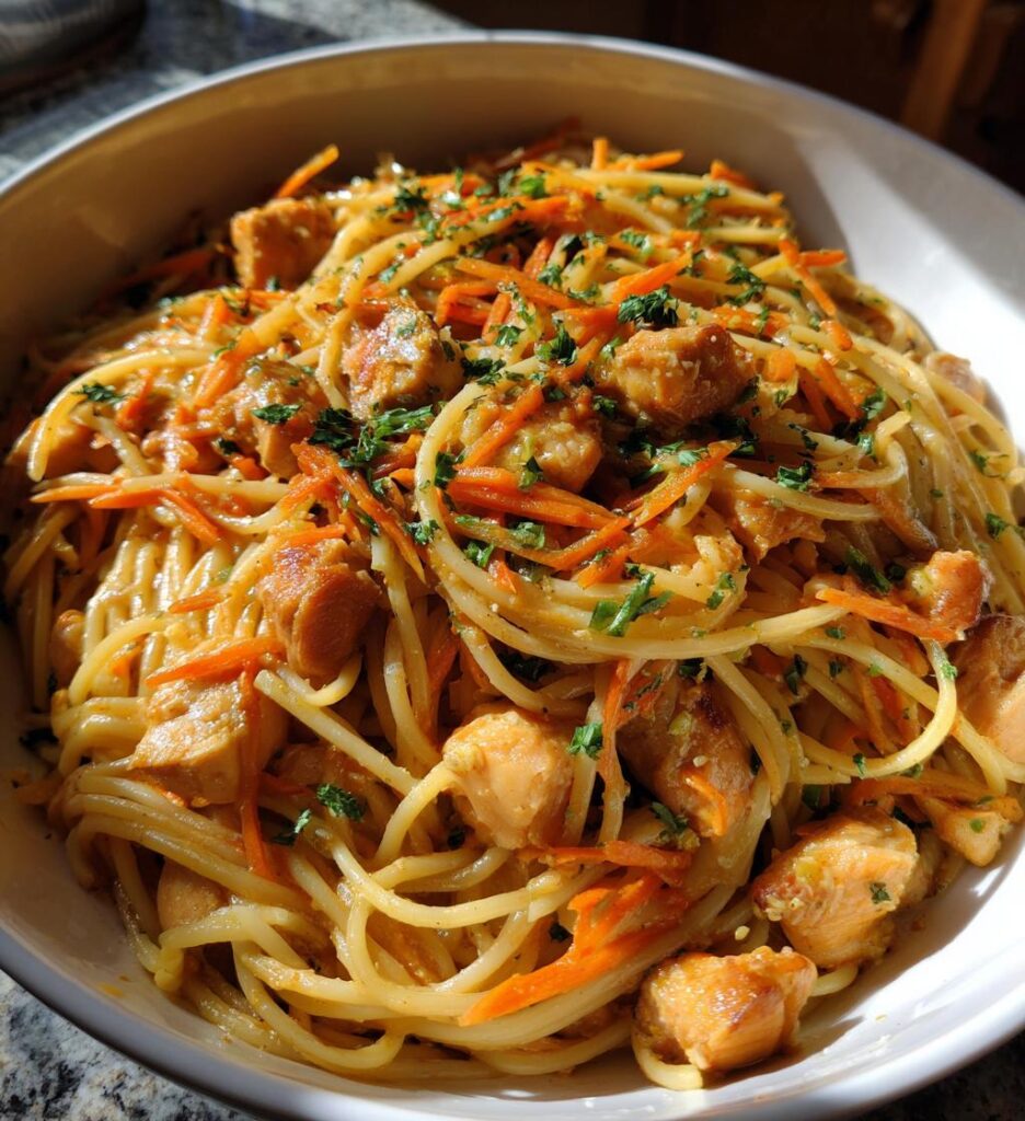 Chicken and Carrot Carbonara
