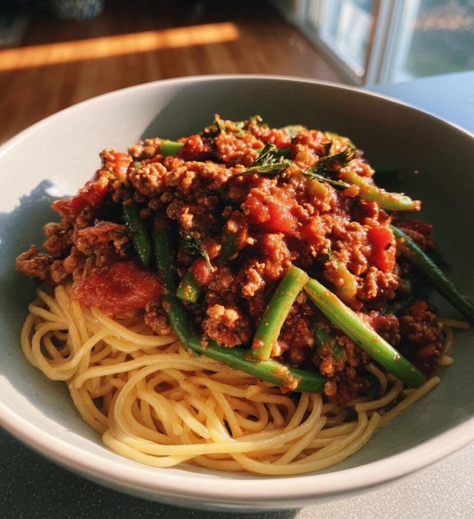 Chicken and Green Bean Bolognese