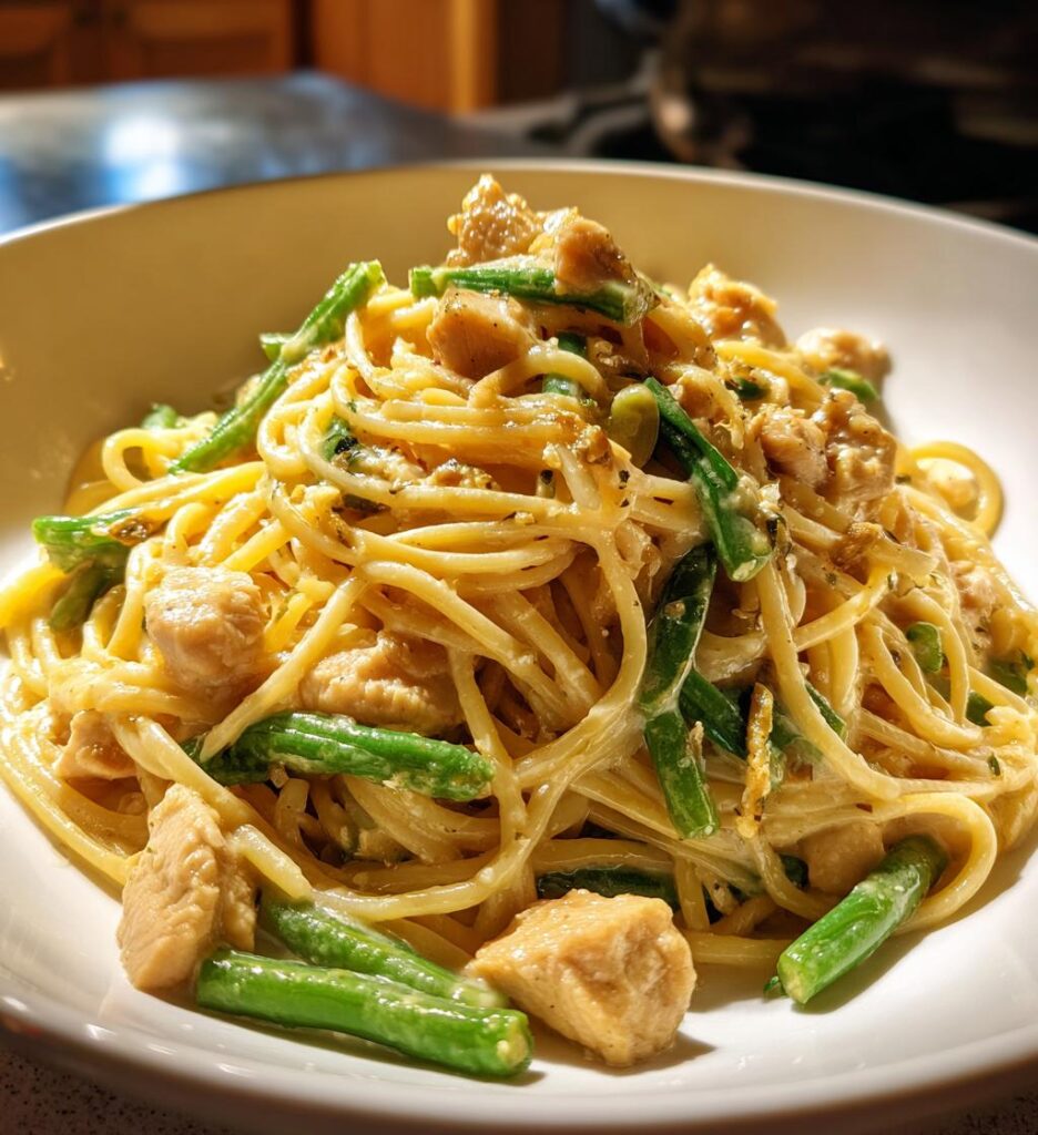 Chicken and Green Bean Carbonara