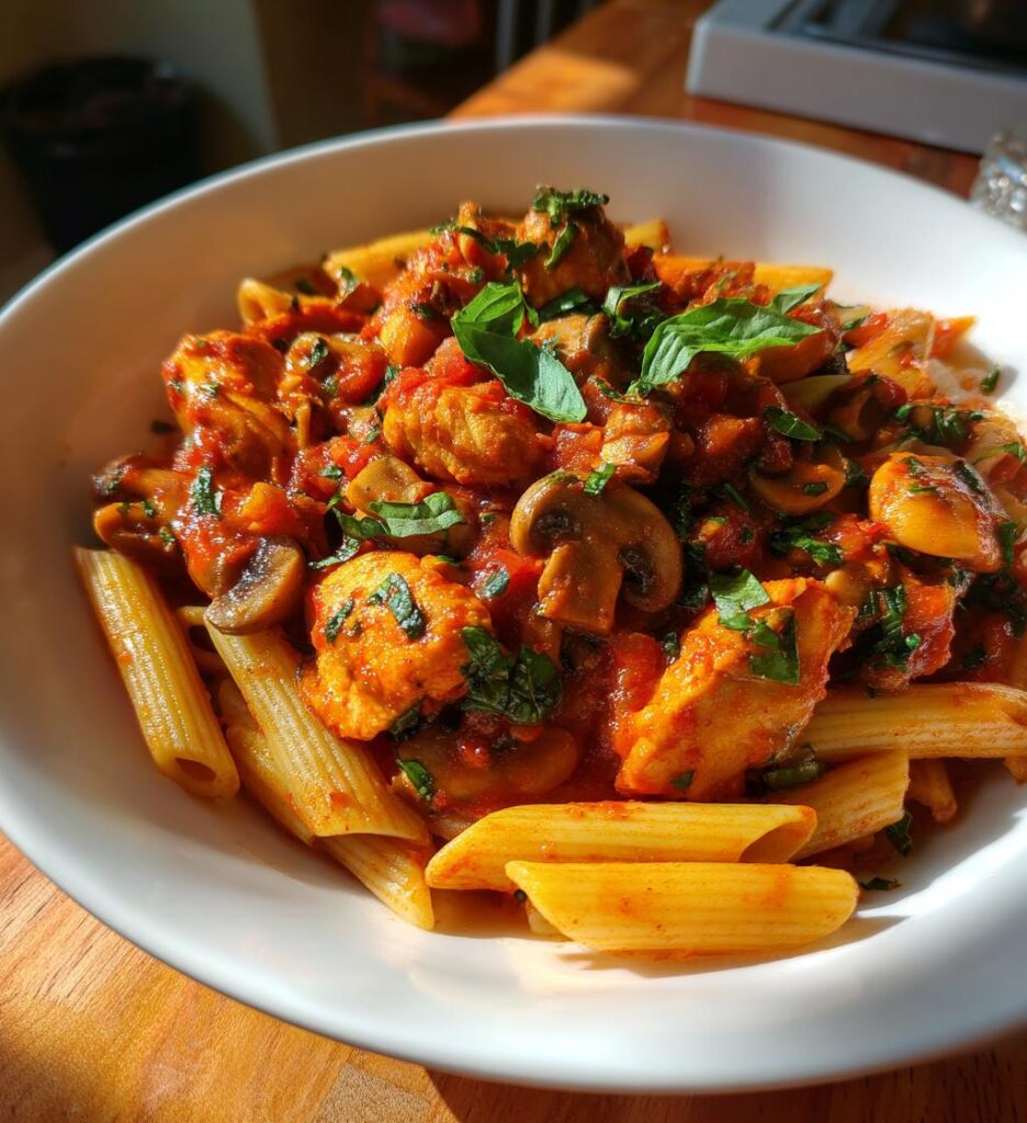 Chicken and Mushroom Arrabbiata