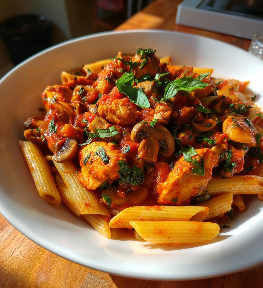 Chicken and Mushroom Arrabbiata
