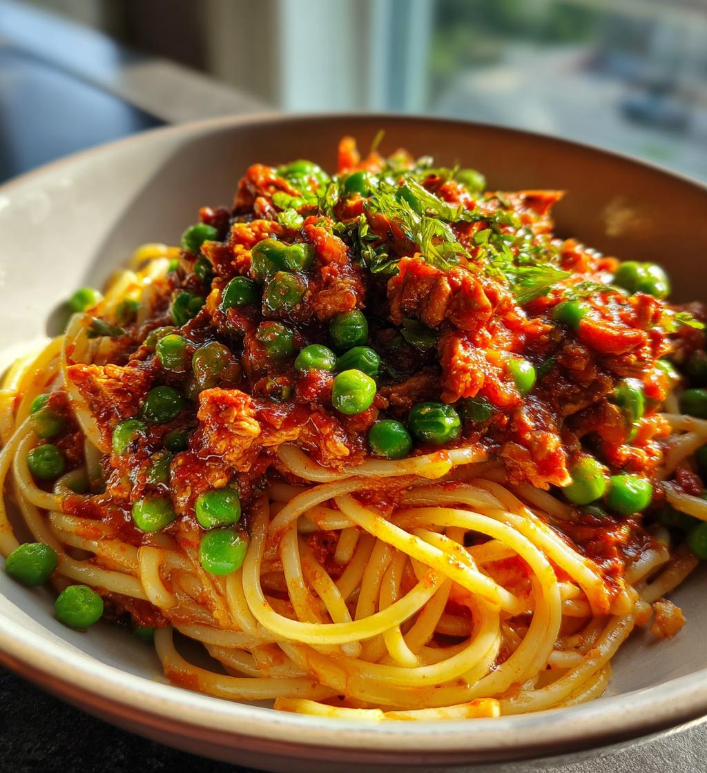Chicken and Peas Bolognese