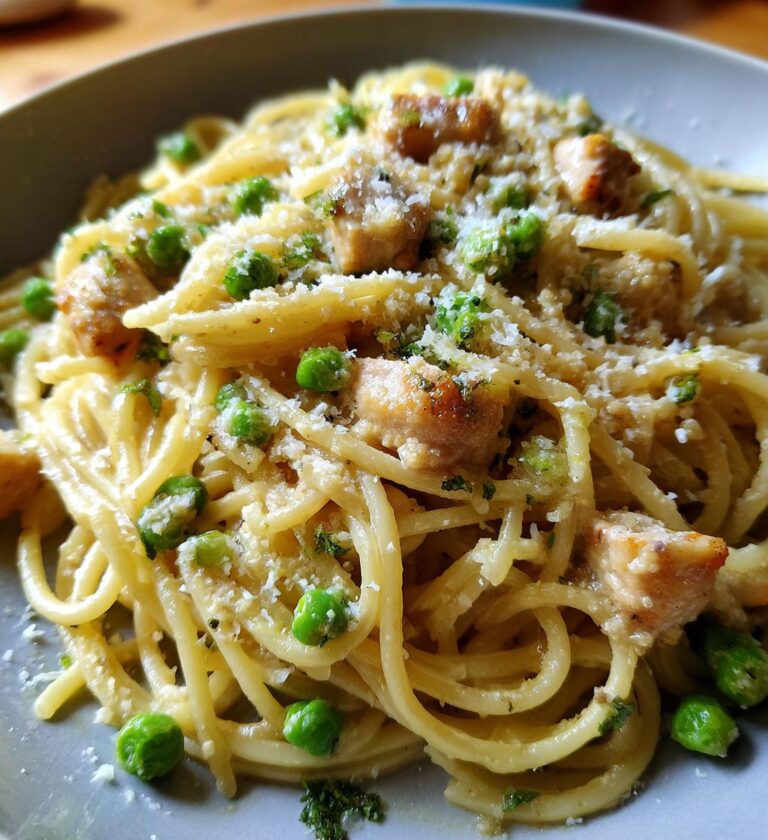 Chicken and Peas Carbonara
