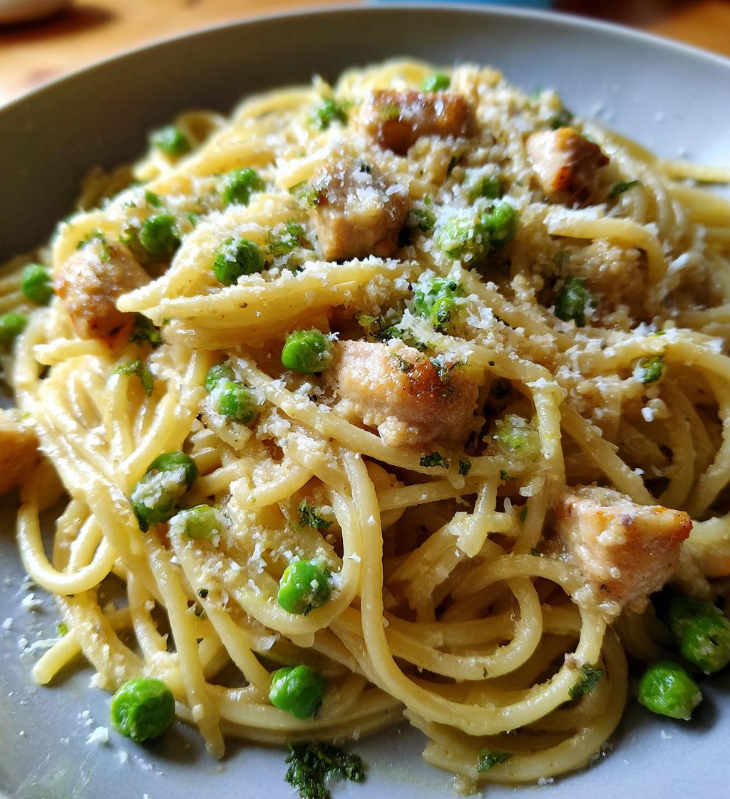 Chicken and Peas Carbonara