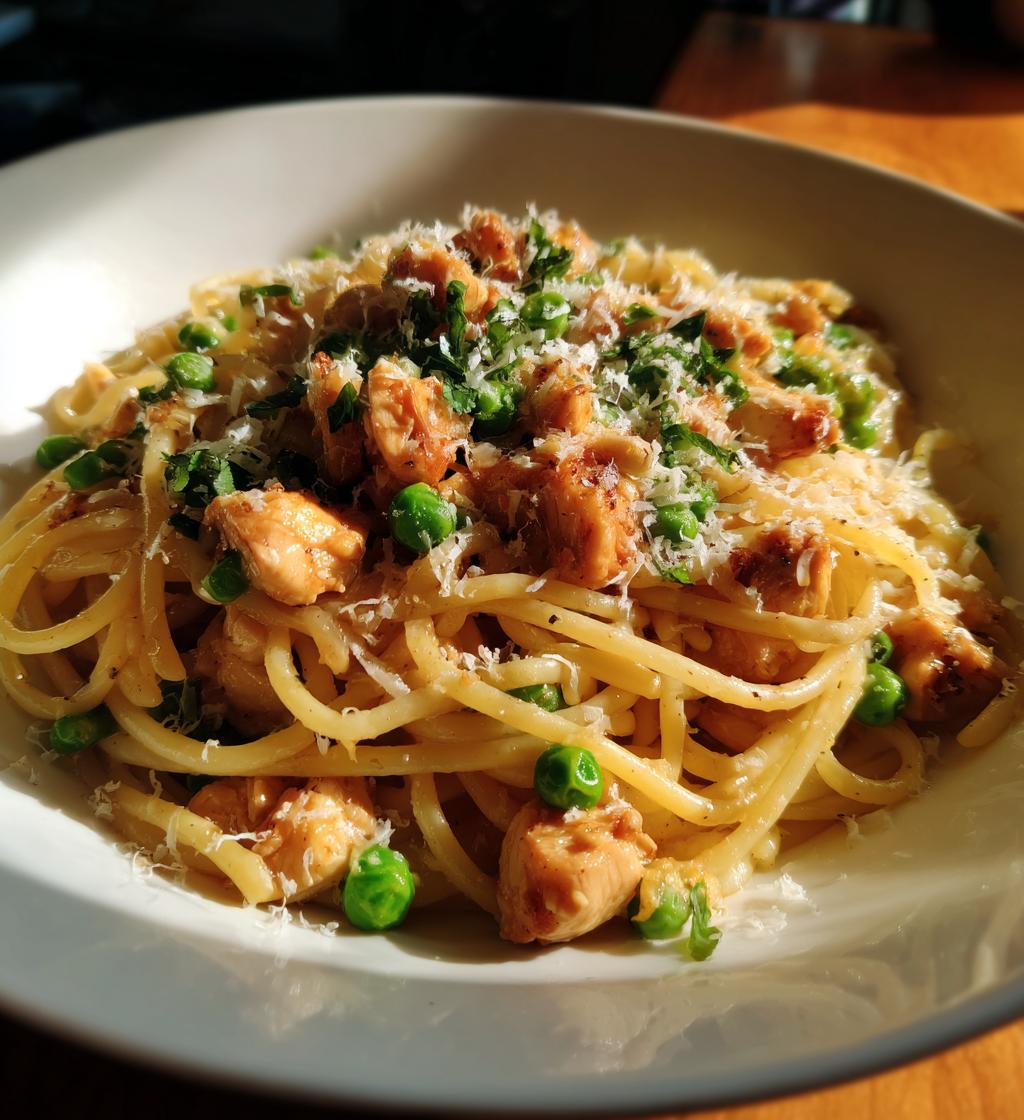 Chicken and Peas Pasta