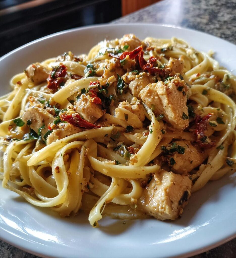 Chicken and Sun-Dried Tomato Alfredo