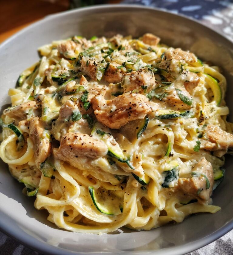 Chicken and Zucchini Alfredo