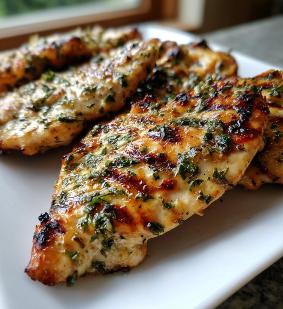 Grilled Chicken with Lemon Basil and Garlic Marinade