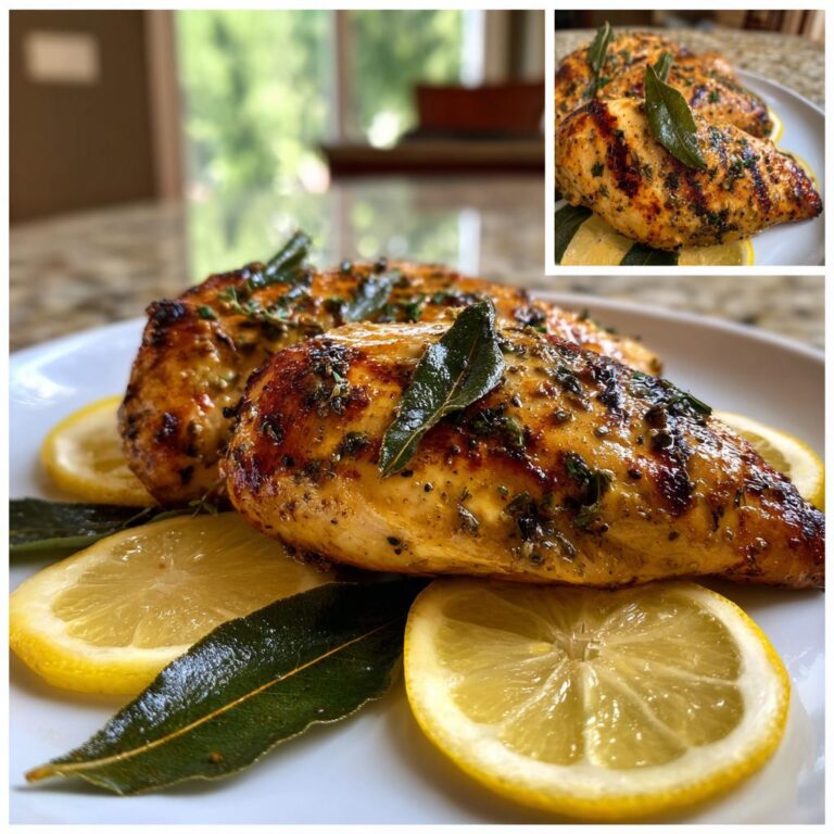 Grilled Chicken with Lemon Bay Leaf and Garlic Marinade