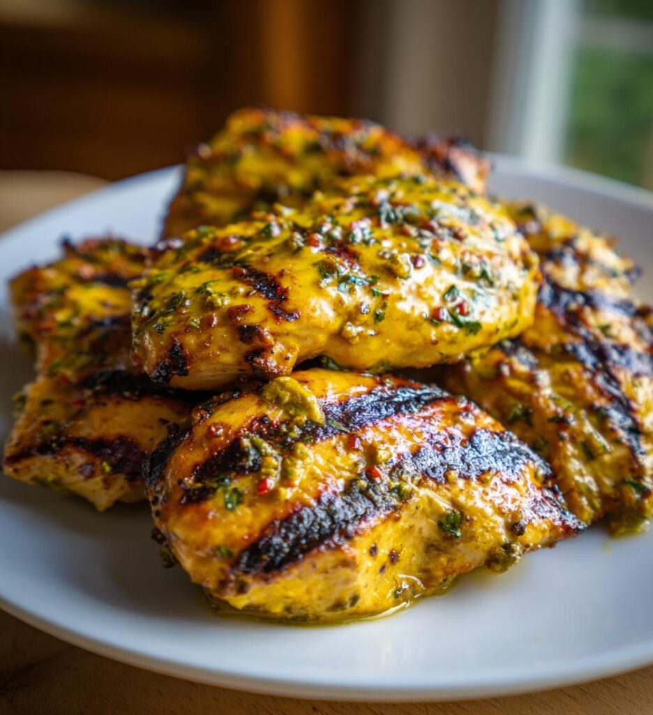 Grilled Chicken with Lemon Cardamom and Garlic Marinade