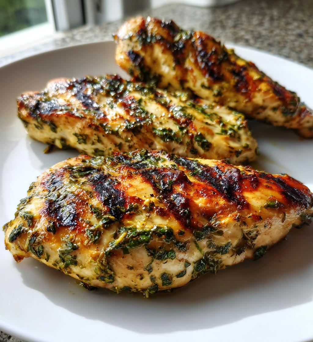 Grilled Chicken with Lemon Cilantro and Garlic Marinade