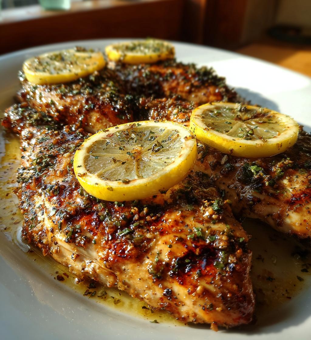 Grilled Chicken with Lemon Cinnamon and Garlic Marinade