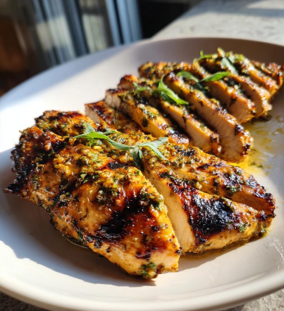 Grilled Chicken with Lemon Coriander and Garlic Marinade