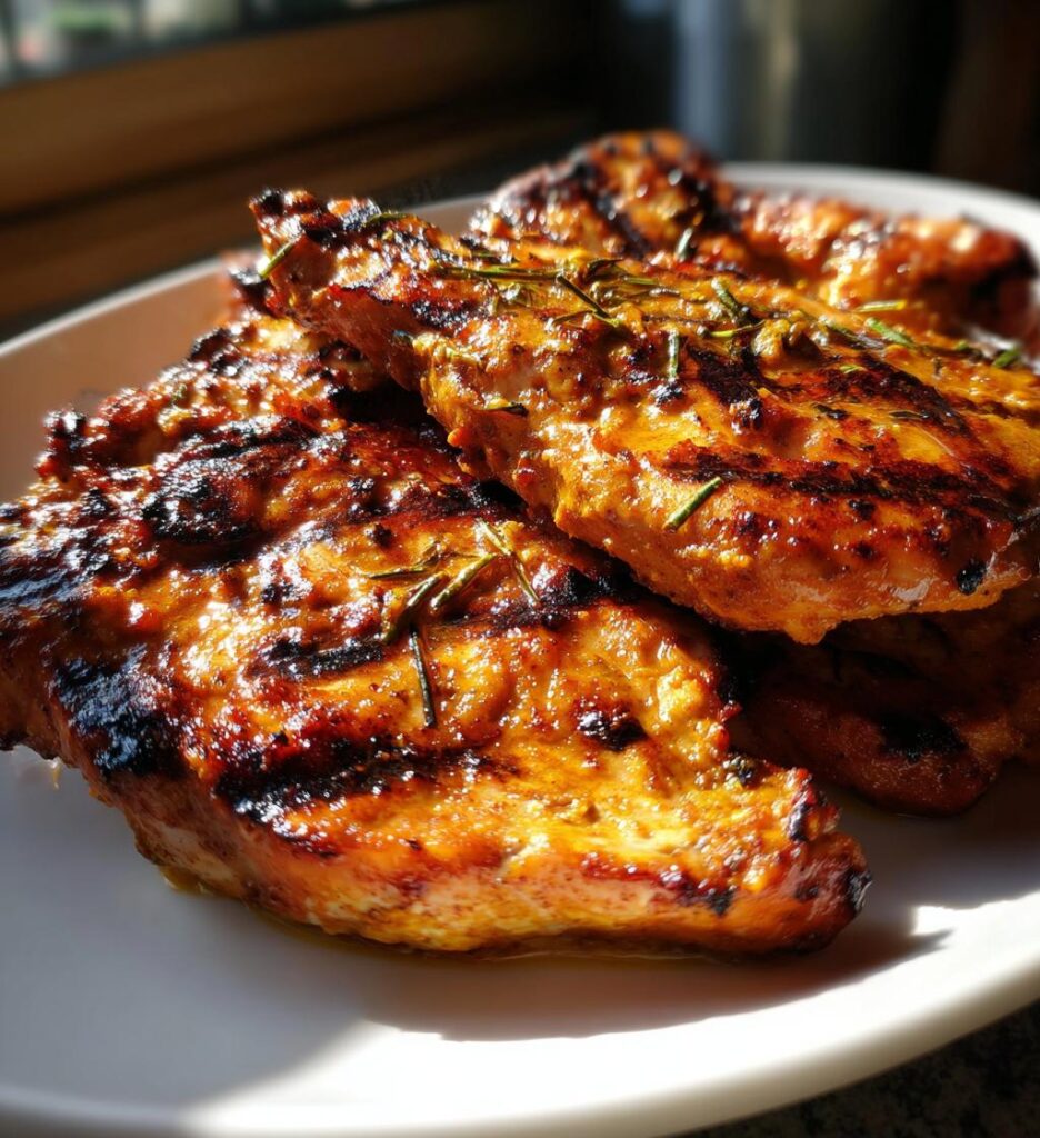 Grilled Chicken with Lemon Curry Marinade