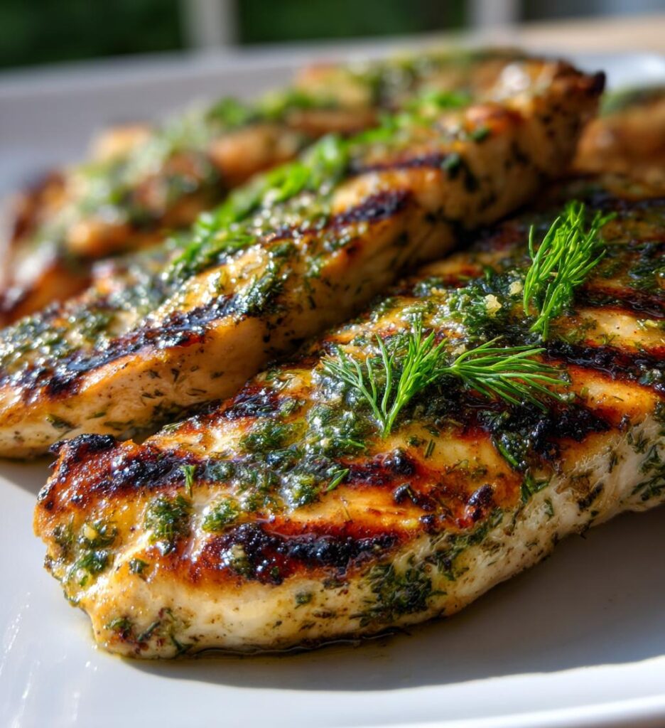 Grilled Chicken with Lemon Dill Marinade